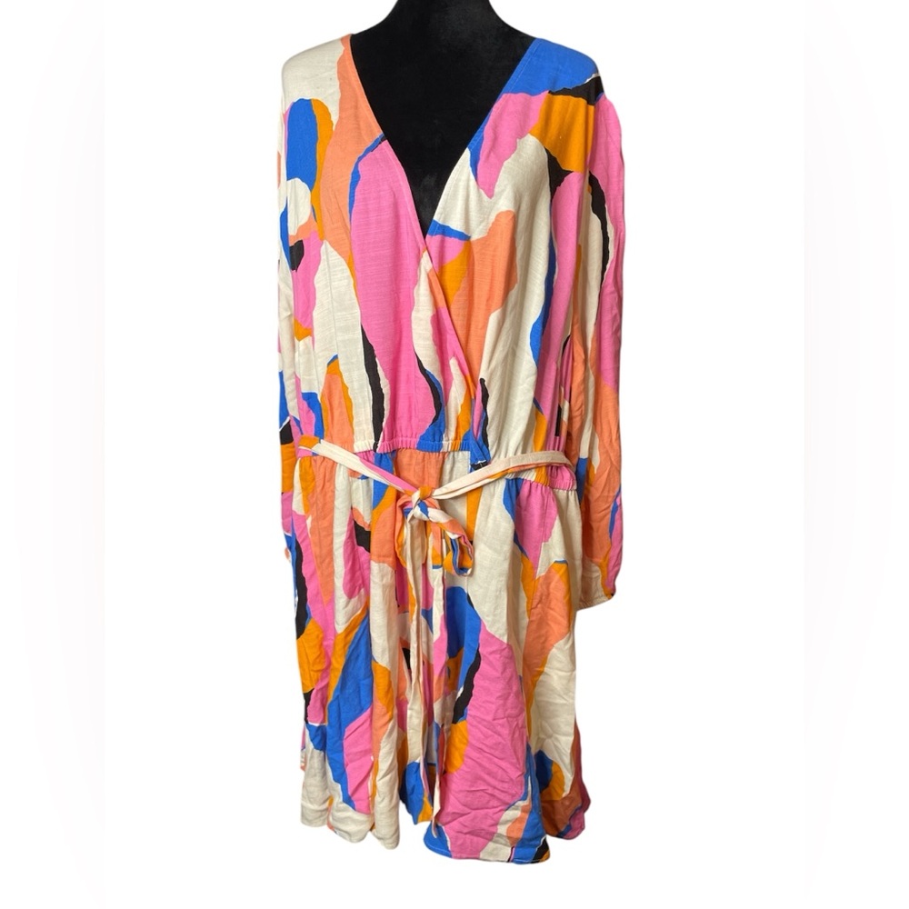 NWOT Ava & Viv Colorful Belted Dress